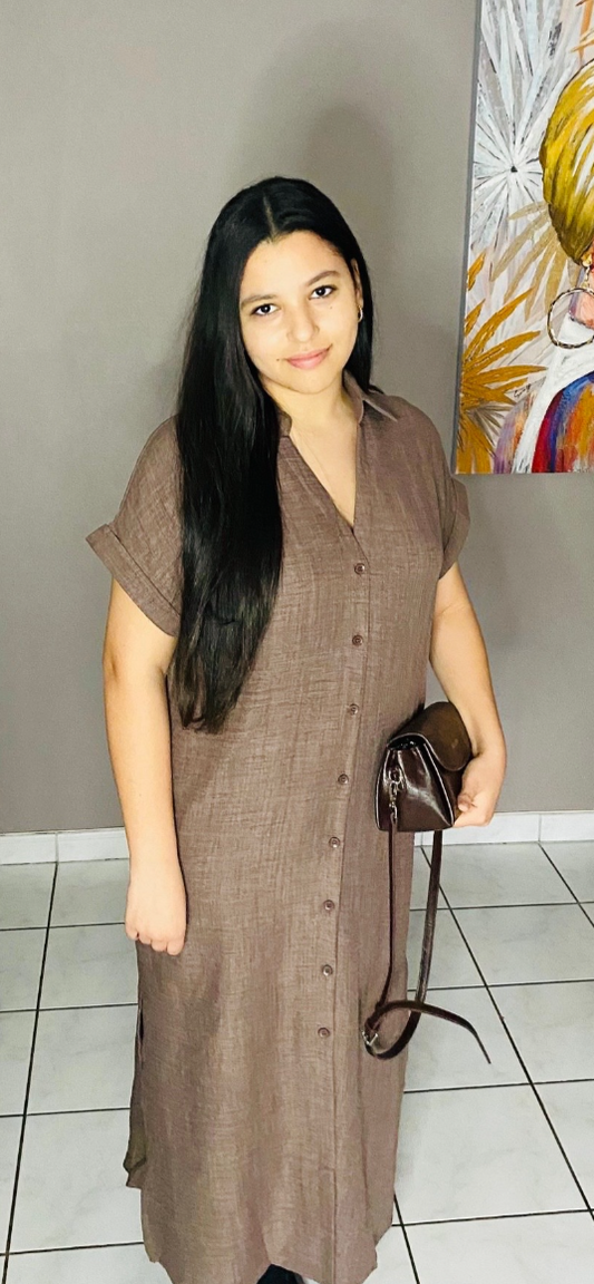 Robe chemise manches courtes